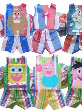 儿童环保衣服男女孩走秀服装亲子手工DIY制作幼儿园塑料袋时装秀