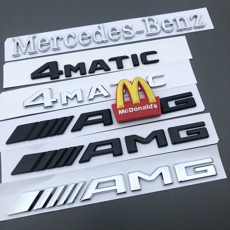 新款奔梅赛德斯驰amg车标车尾标改装麦当劳m标标志车贴车身装饰贴