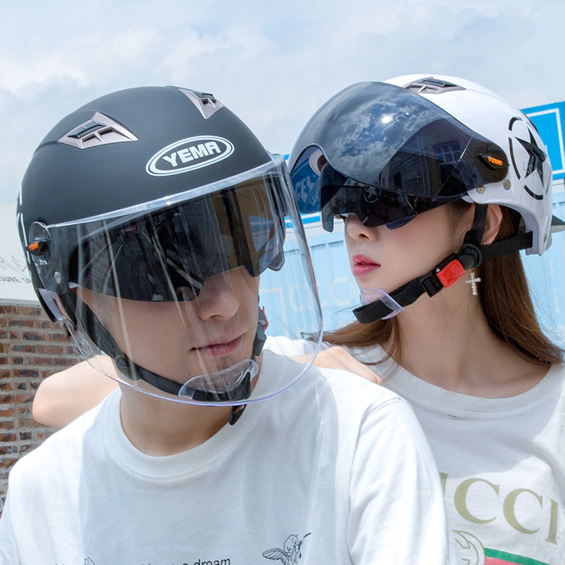 野马3C认证电动车头盔男夏季半盔灰女夏天防晒四季通用摩托安全帽