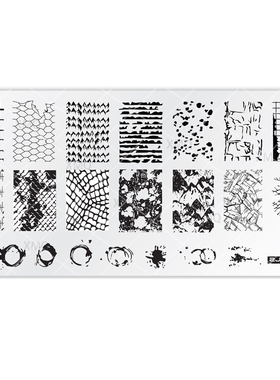 美甲印花板转印钢板模板蛇皮纹网格小图案精细花纹高品质包邮
