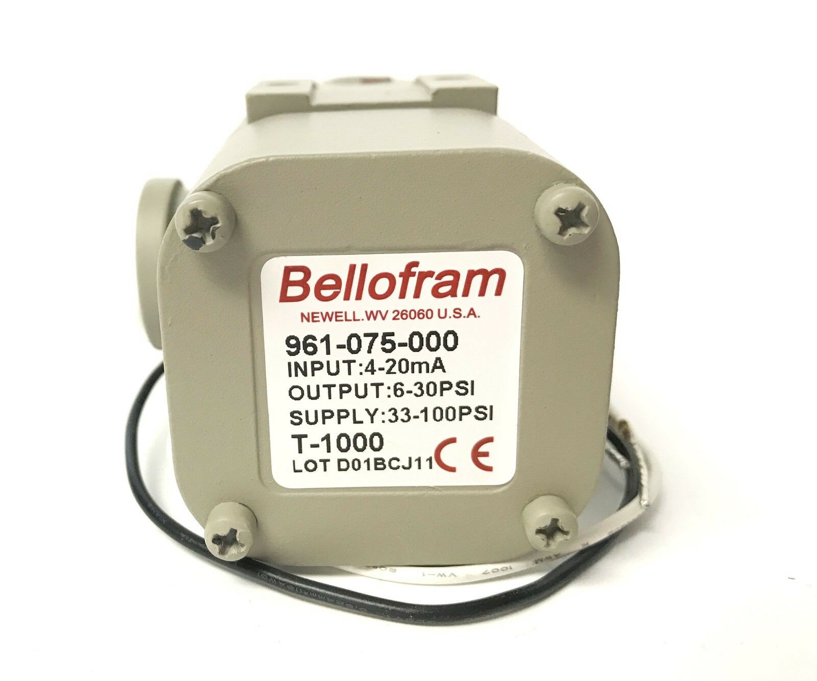 美国BELLOFRAM T-1000电气比例阀961-075-000  30PSI电气转换器