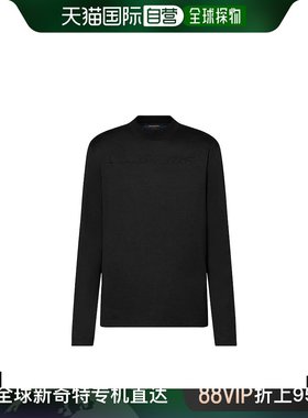 欧洲直邮LV/路易威登 23新款 男士黑色纯羊毛3D刺绣标志长袖T恤