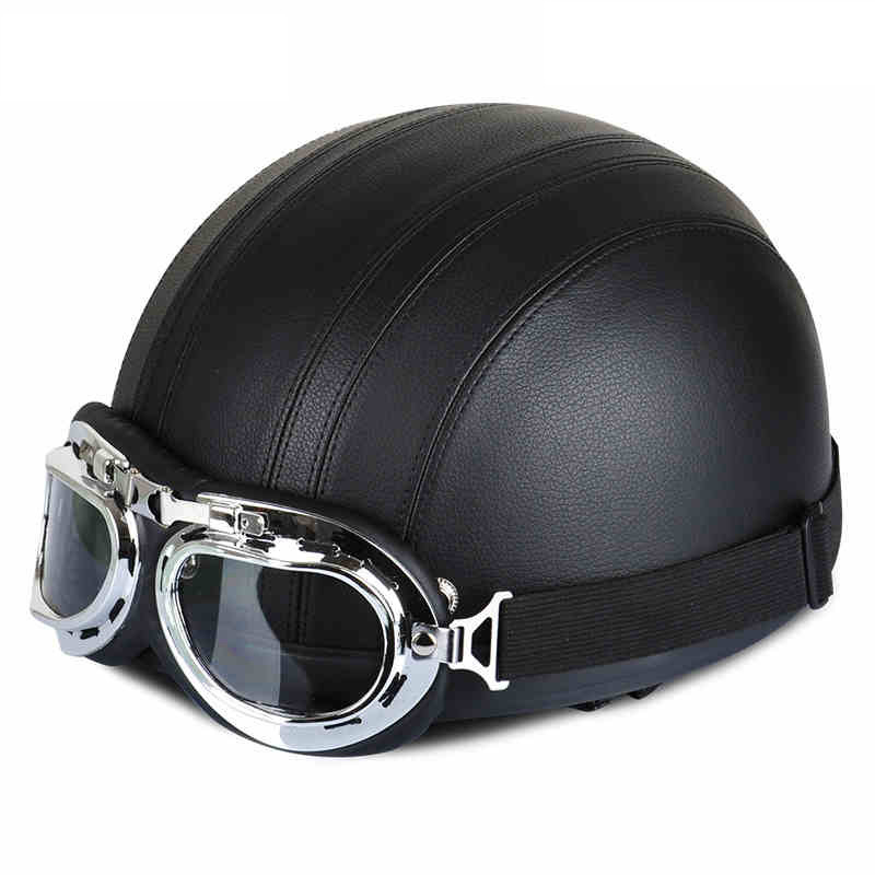 哈雷盔摩托车电动车头盔 男女夏盔骑行特色安全帽半盔