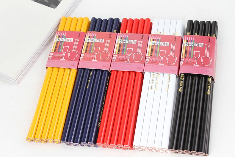 中华536特种铅笔适用玻璃皮革塑料金属瓷器木工绘画点位划线标记