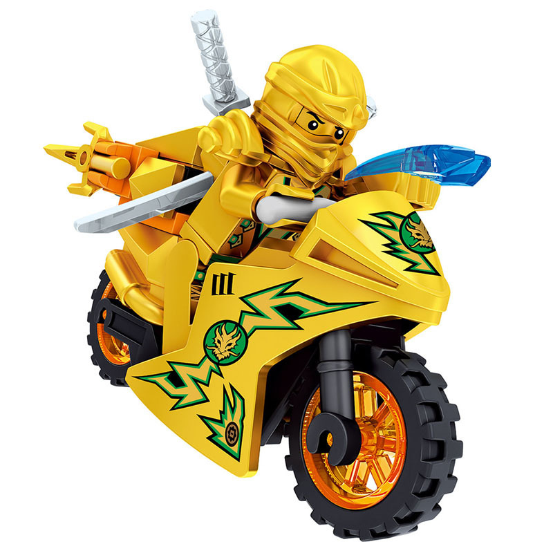 新款幻影忍者人仔摩托车正反派蛇怪拼装男孩益智积木儿童组合玩具