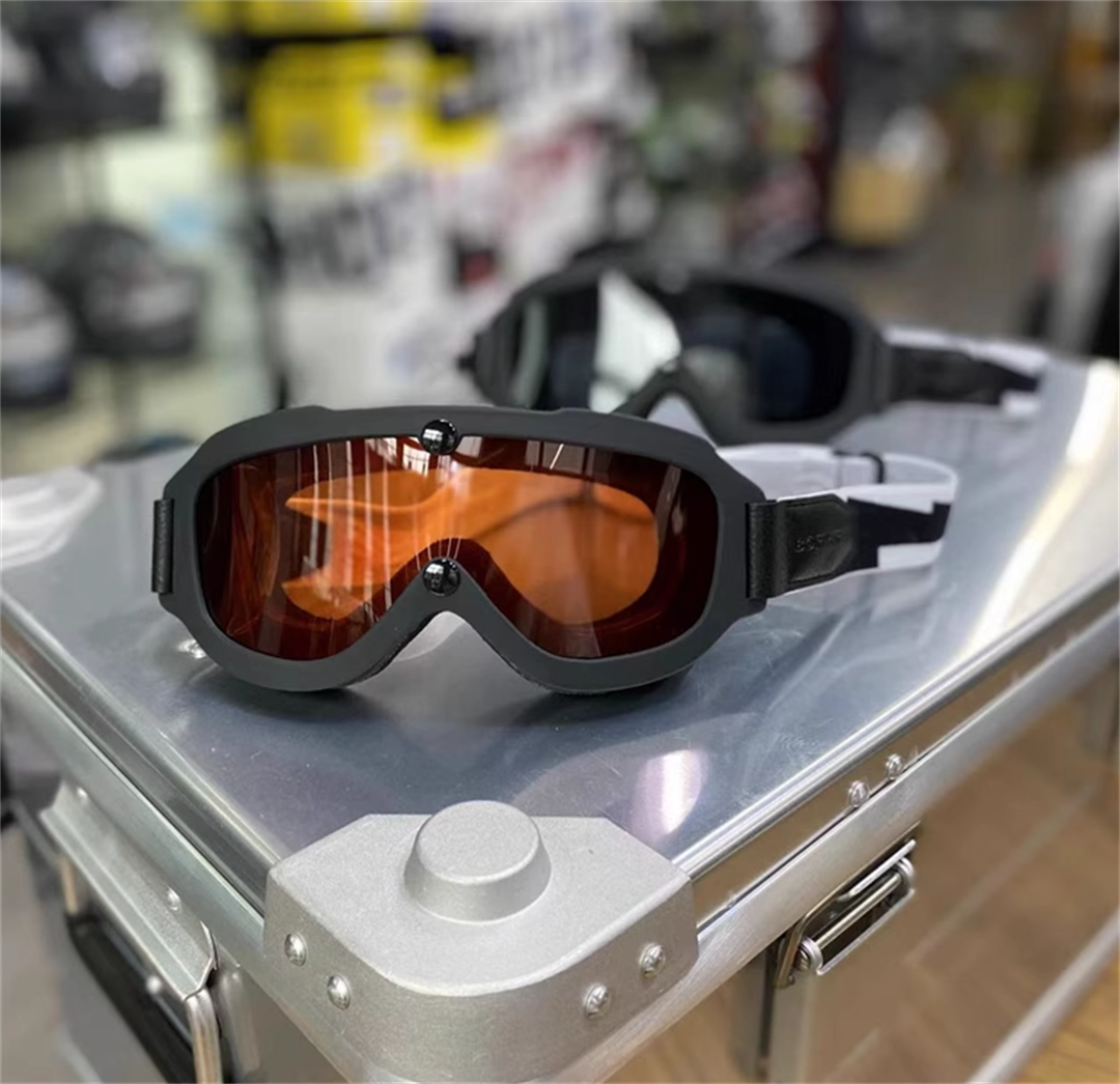BornFree美式复古小框风镜moto3摩托车3/4半盔护目眼镜防风防沙镜