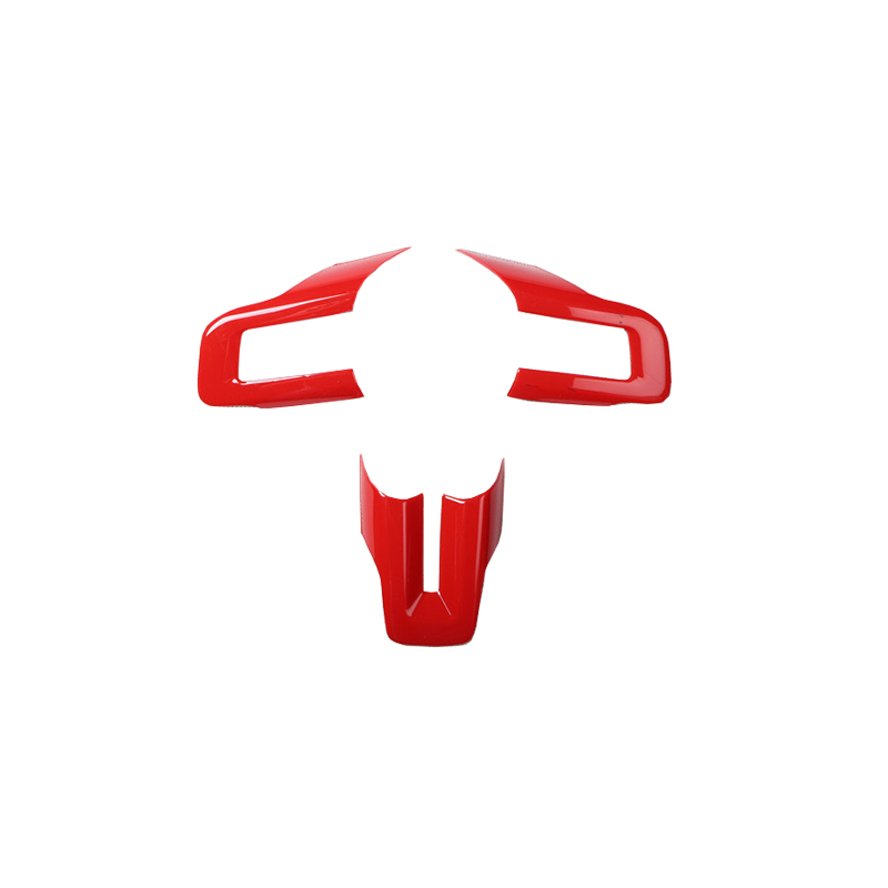 适用2015-2021款福特野马Mustang改装5D碳纤维纹红色内饰中控贴片