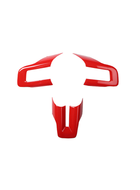 适用2015-2021款福特野马Mustang改装5D碳纤维纹红色内饰中控贴片