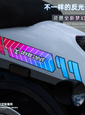 摩托车前挡泥板贴纸适用川崎Ninja400装饰反光贴画改装赛600贴花