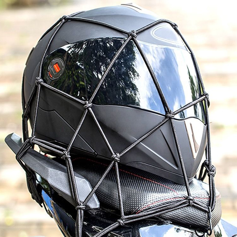 电动车摩托车头盔固定网机车后座网兜通用收纳袋行李网反光油箱网