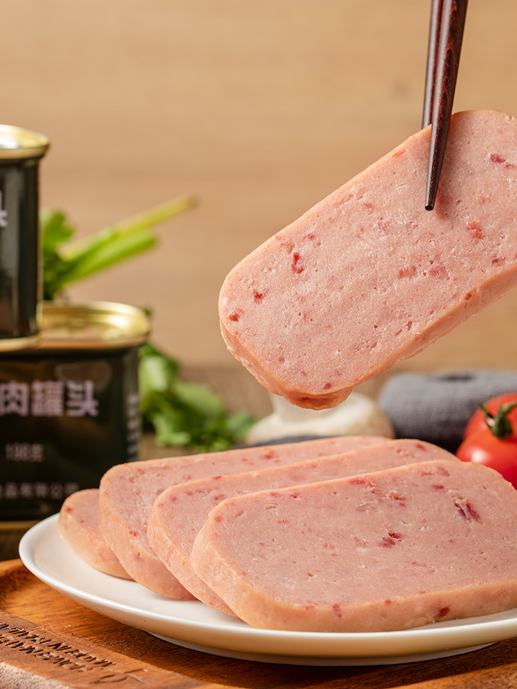 北戴河午餐肉秦皇岛火腿肉火锅工即食户外优级猪肉罐头长期储备粮