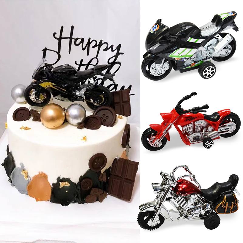 摩托车模型蛋糕摆件父亲爸爸老公男神生日礼物男朋友生日蛋糕装饰