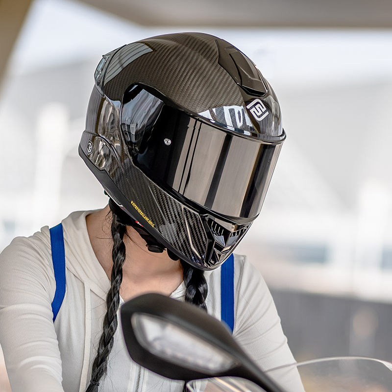 正品FASEED碳纤维摩托车头盔男女双镜防雾机车四季861大码4XL冬季