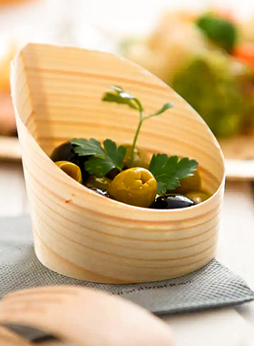 意境菜木皮杯点缀厨房创意米其林餐厅个性一次性餐具新中式木餐具