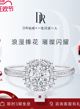DR求婚钻戒 爱的悸动钻石戒指女婚戒戒指对戒真钻30分WJ0192