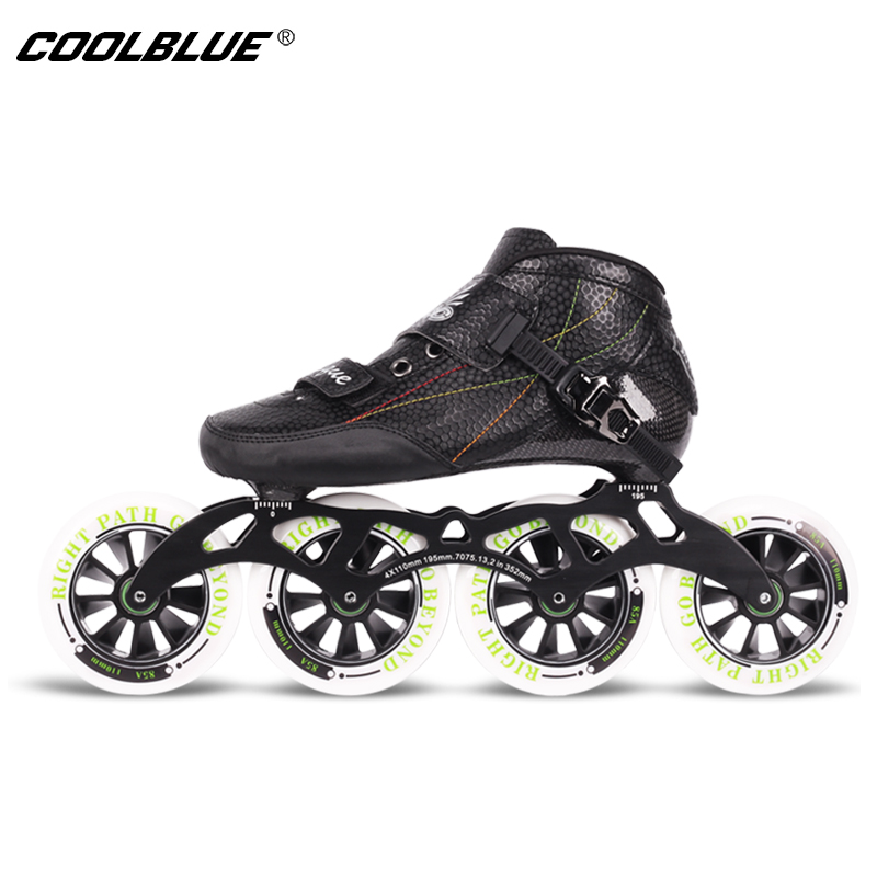 炫兰速滑轮滑鞋成人男专业速滑鞋竞速儿童比赛用碳纤维大轮速度CT