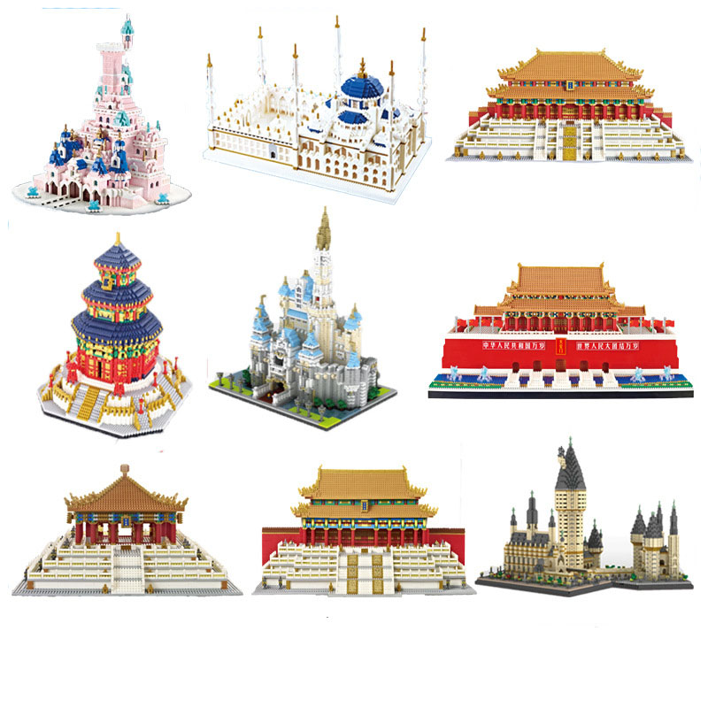 伟力YZ 微颗粒拼装积木玩具礼品071-100建筑、皇宫系列
