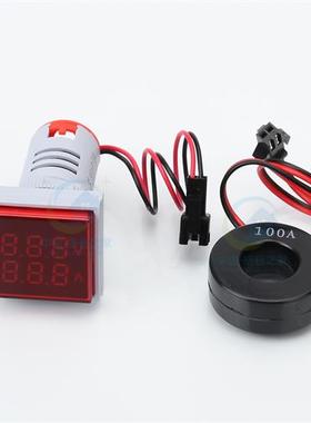 电压表电流表LED迷你电源指示灯信号灯小型数显220v方形数字双显