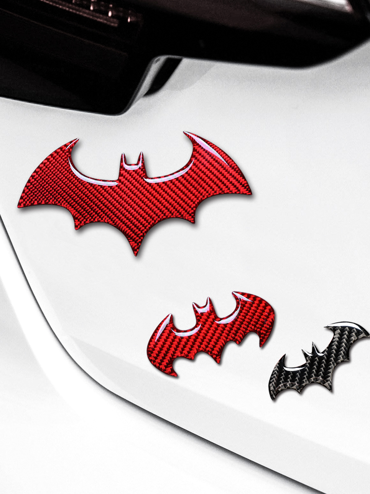 摩托遮挡装饰碳纤维用品大全划痕身蝙蝠滴胶改装车汽车3D立体车贴