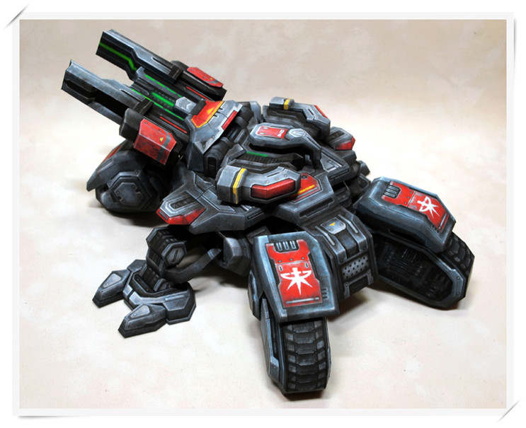 星际争霸人族坦克大炮3D立体纸模型DIY手工制作儿童益智折纸玩具