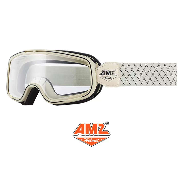 新品AMZ复古机车头盔风镜摩托车全盔哈雷护目镜3/4盔半盔防风可戴