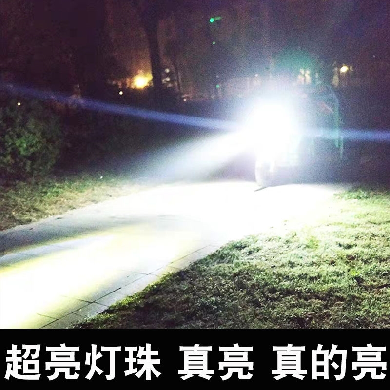 电动三轮车摩托车超亮强光LED前大灯总成12v48v60v通用防水圆大灯
