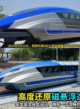 新款时速600公里高速磁悬浮动车组高铁列车仿真合
