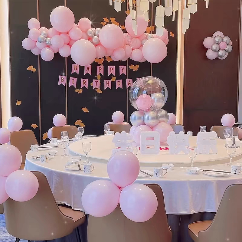 酒店餐厅包厢18岁成人礼女孩场景布置宝宝周岁生日气球装饰背景墙