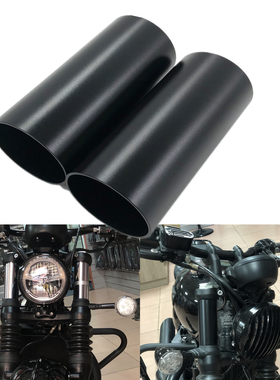 摩托车减震筒黑化黑适用凯旋Bobber Black改装前避震筒改装装饰套