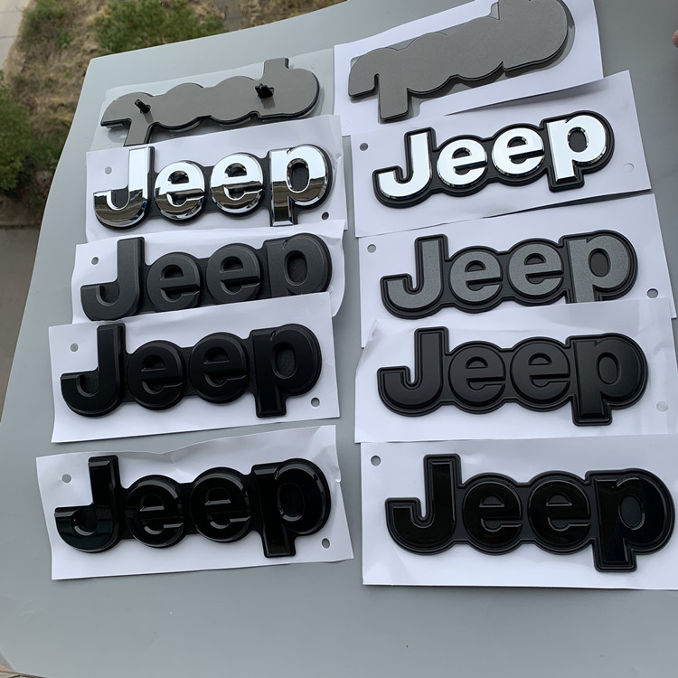 适用于jeep字标后备箱标志车贴吉普自由光改装黑色英文字母标车标