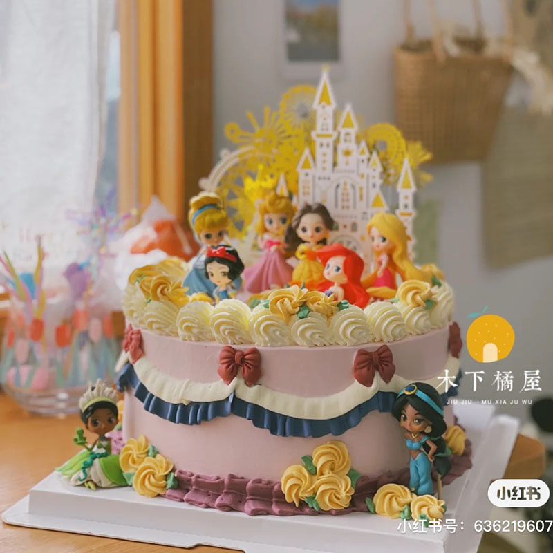 网红迷你Q版小公主摆件派对插件烘焙装扮生日蛋糕装饰儿童女孩子