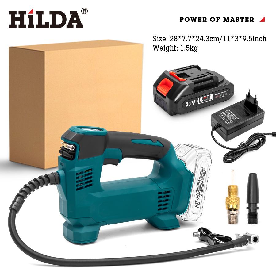 HILDA/希尔达充气泵气枪锂电加气便携式汽车轮胎充气泵 篮球
