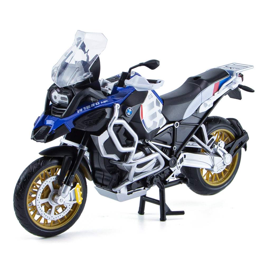 新款 1/宝马R1250GS仿真合金摩托车模型儿童玩具车声光避震摆件