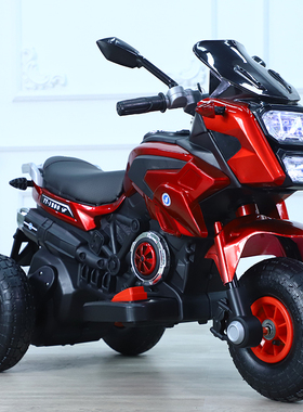 高档儿童电动车摩托车遥控三轮车2-9可坐大人男女孩充电大号玩具