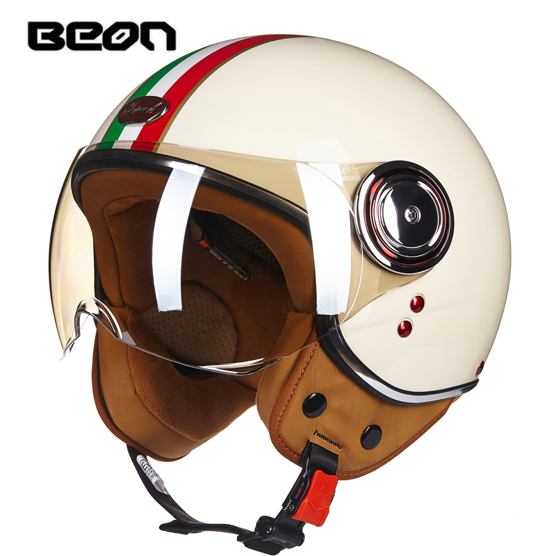 BEON摩托车头盔男女士冬季轻便式复古半盔电动车四季安全帽3C认证