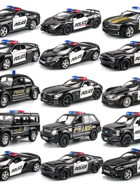 卡威玩具警车仿真合金小汽车模型特警玩具车越野车儿童警察车男孩