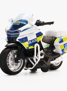 儿童合金回力小摩托车玩具铁骑警察仿真模型3-4岁6儿童玩具礼物