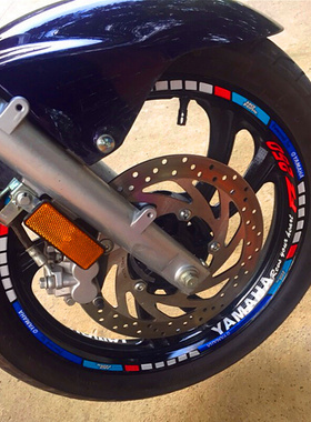 17寸轮胎贴花反光圈R1/R3/R6防水反光贴纸飞致250摩托车轮毂贴膜