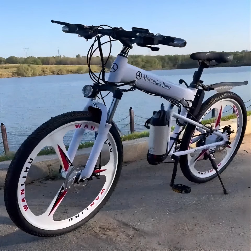 奔驰27速铝合金电助力自行车折叠锂电池超续航男女通用代步山地车