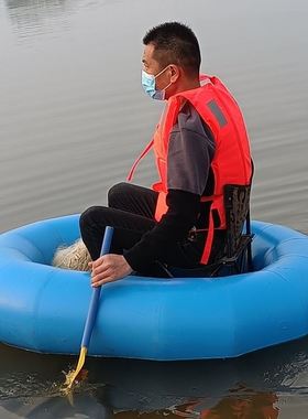 新品加厚橡皮艇可携式折q叠皮划艇加厚下网船橡皮船单人小船夹网