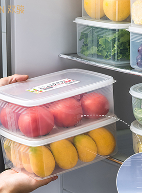 日本进口冰箱收纳盒冷冻专用食品级保鲜盒厨房大容量收纳密封盒