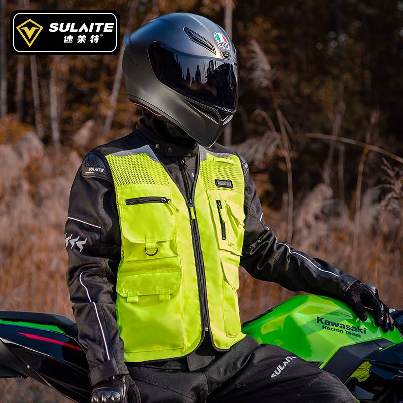 摩托车定制马甲反光骑行服机车骑士摩旅装备护具防摔背心夏季透气