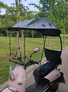 电动车雨棚遮阳伞摩托车防晒伞电瓶车防雨蓬加宽侧帘通用透明雨伞