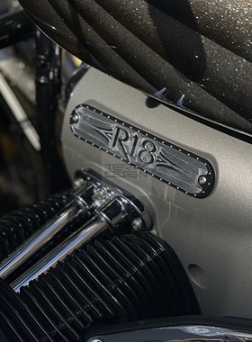 BMW摩托车R18改装复古个性定制发动机铭牌缸头装饰盖铝合金
