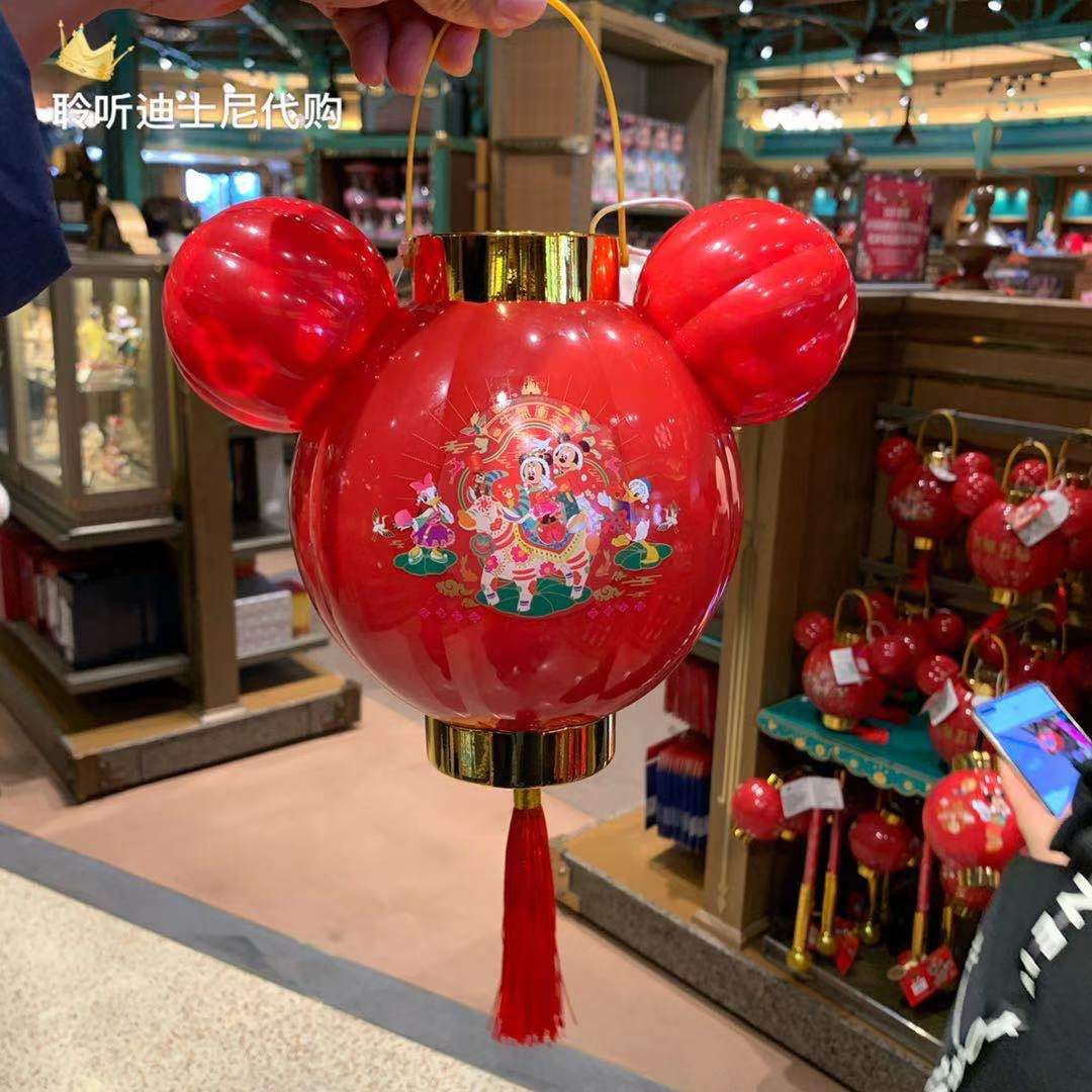 上海迪士尼国内代购牛年新年米奇米妮元宵节儿童手提发光灯笼玩具