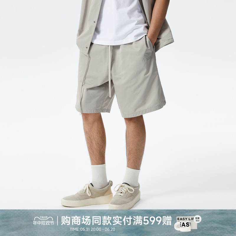 【商场同款】CHINISM潮流男装 品牌LOGO印花短裤男夏美式五分裤