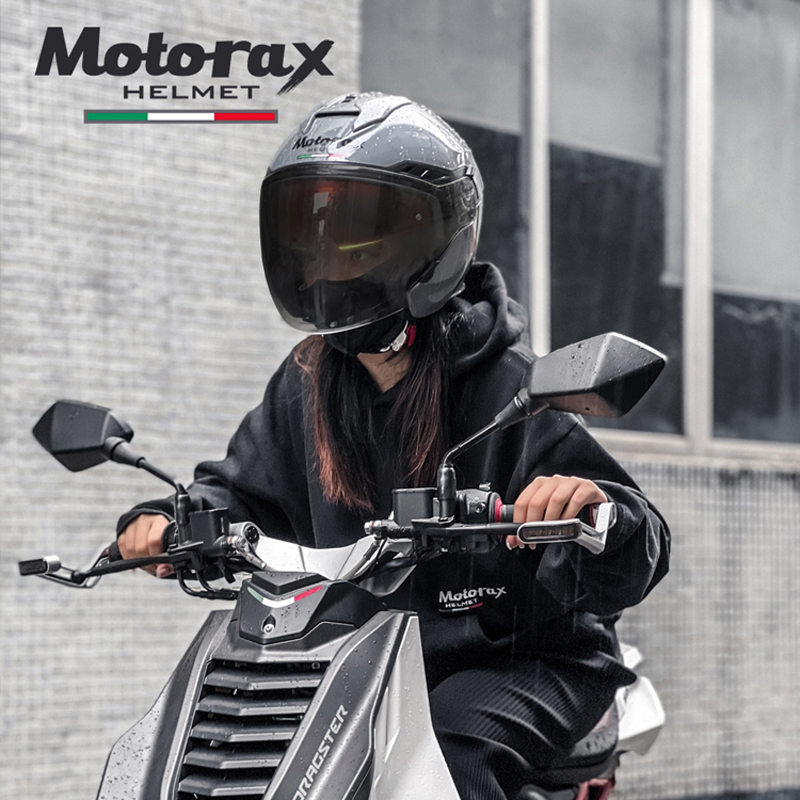 意大利MOTORAX四季摩雷士S30双镜片半盔摩托车复古盔男女头盔