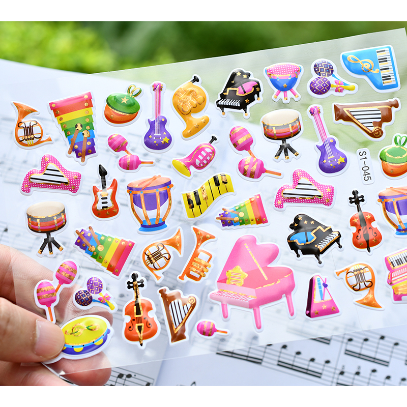 音符贴纸乐器可爱手账学生奖励礼品彩色钢琴吉他音乐符号小礼物