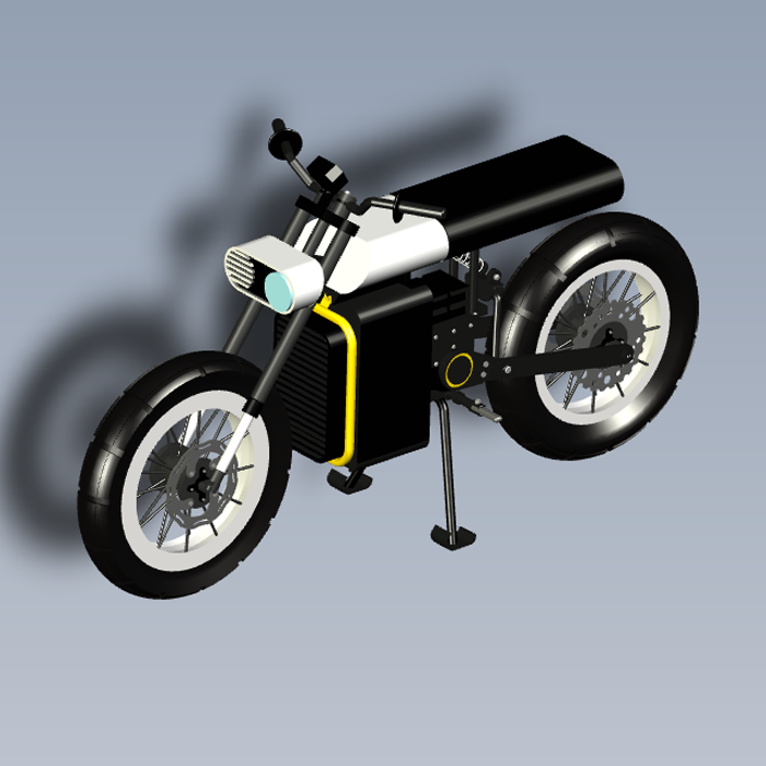 电动摩托车结构01201126三维图纸（STEP格式）