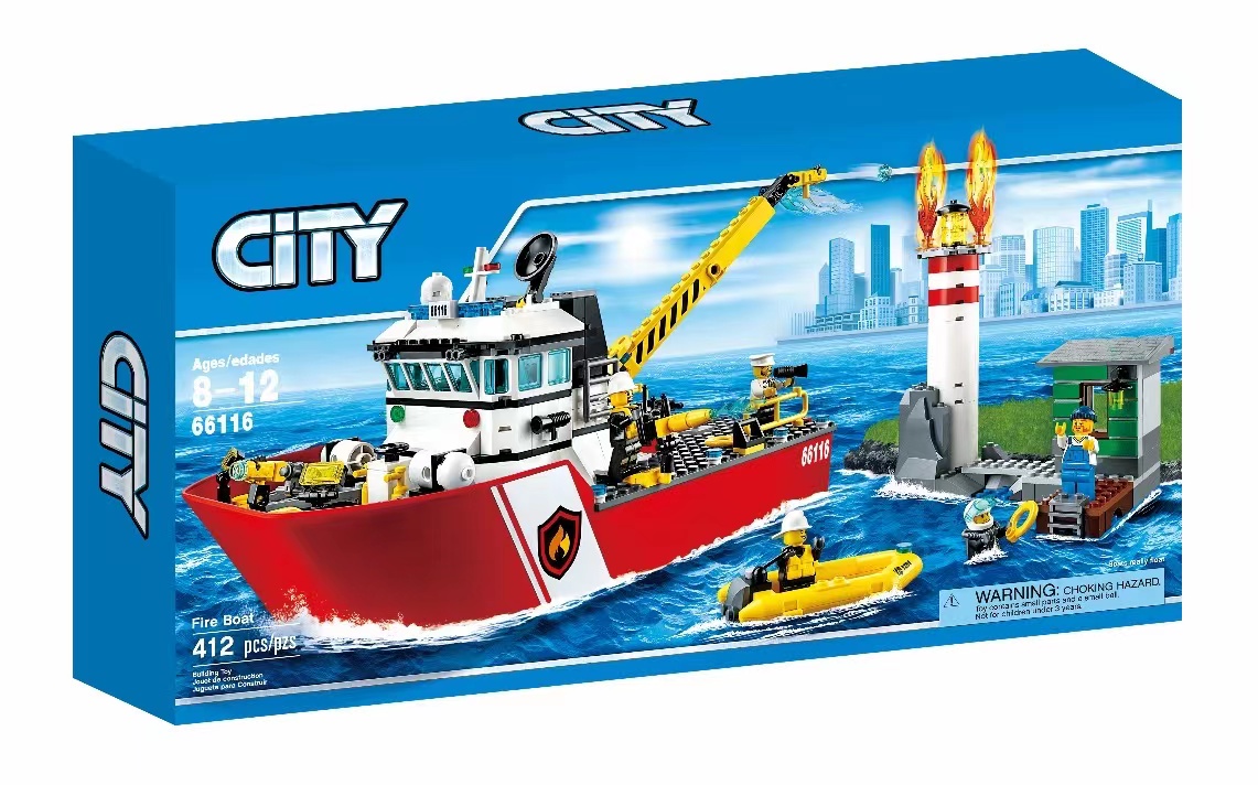高档海洋探险巨轮船系列60266城市巡逻艇男孩拼装礼物玩具8岁中国